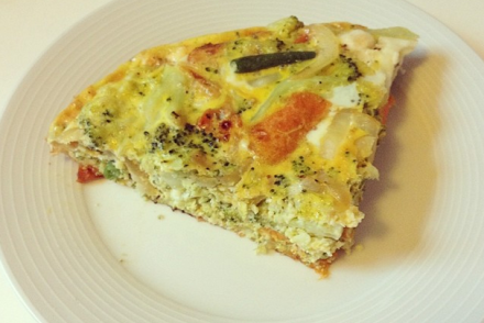 Frittata made with leftover vegetables
