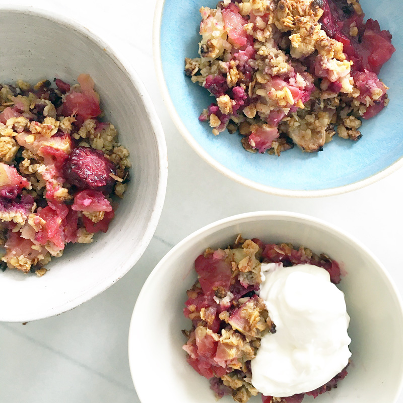 Apple, blackberry and pecan crumble recipe