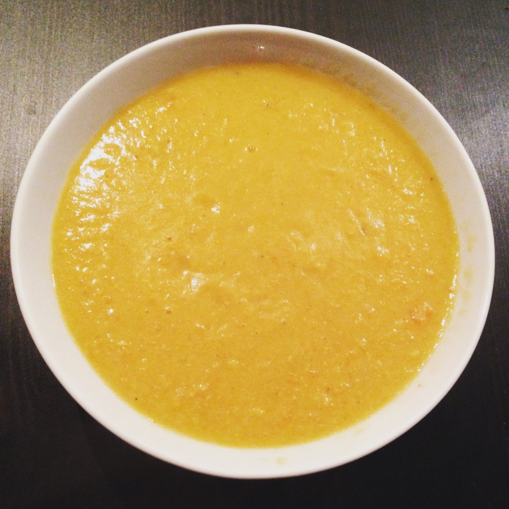 Souper bowl: Red lentil, chickpea and carrot soup