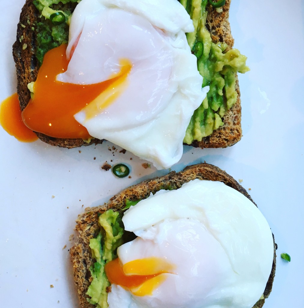 Healthy avocado toast with poached eggs recipe