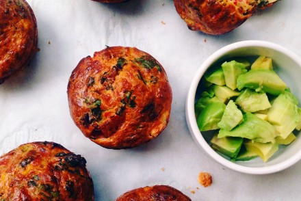 Red pepper, spinach and feta muffins