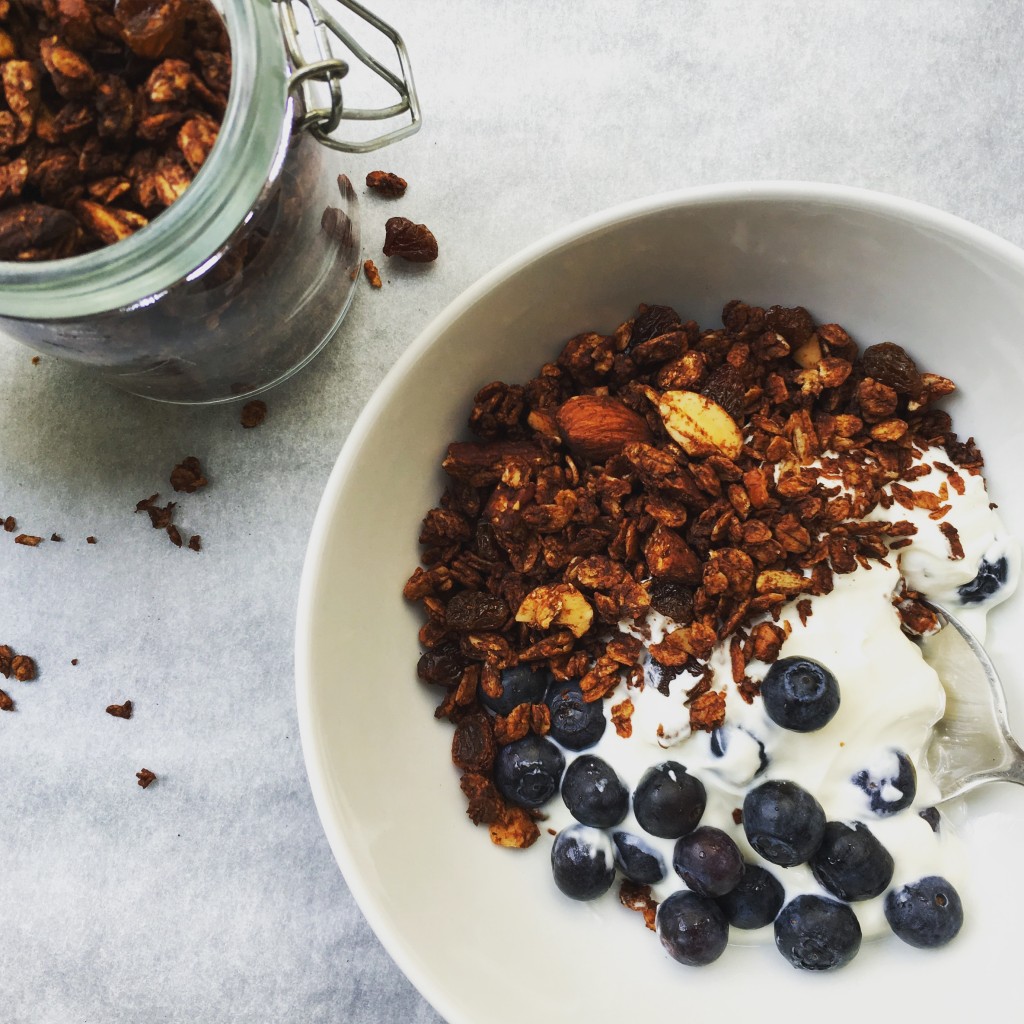 Healthy cocoa and coconut granola recipe