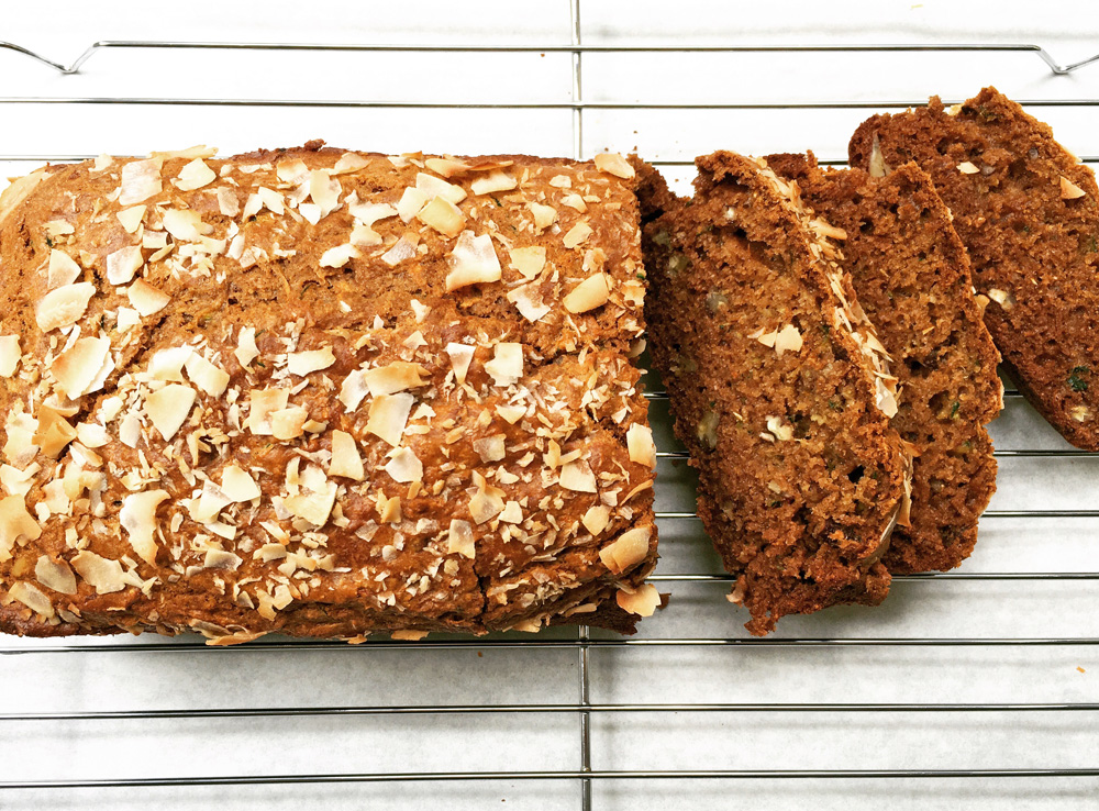 Courgette, lemon and coconut bread recipe