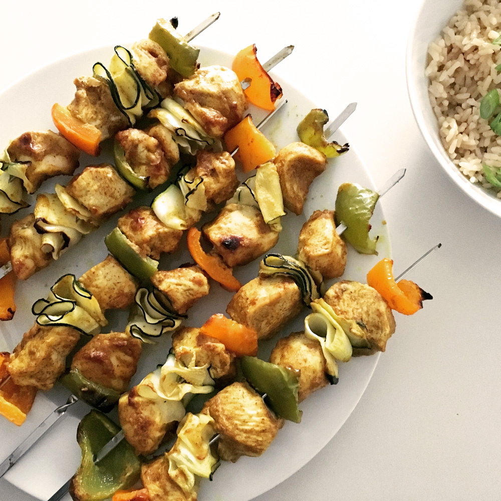 Peanut butter chicken satay skewers recipe