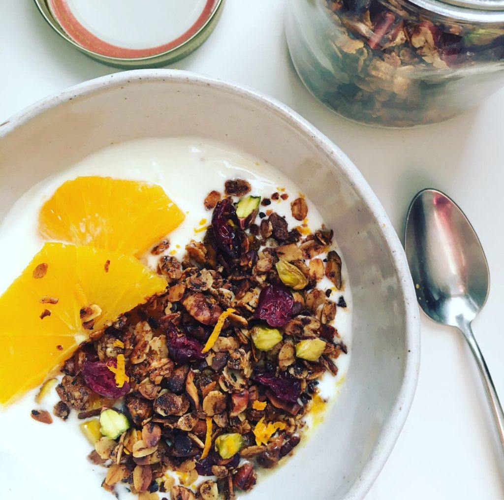 Cranberry, orange and pistachio granola recipe