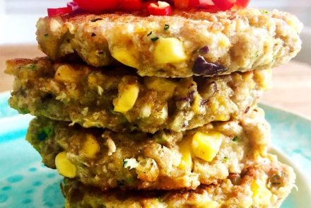 Sweetcorn and courgette fritter