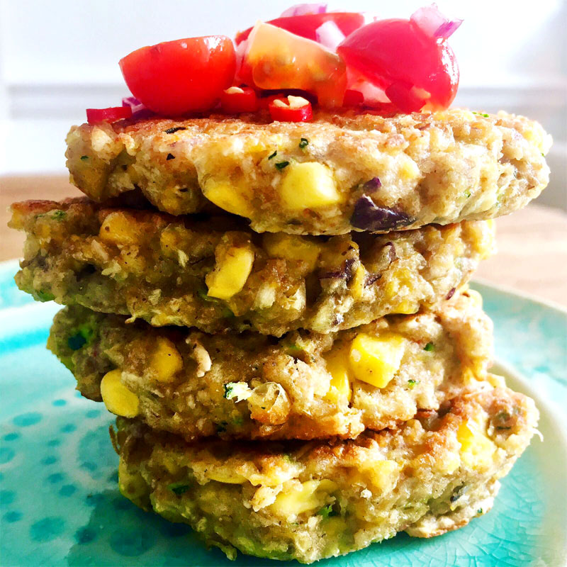 Sweetcorn and courgette fritter