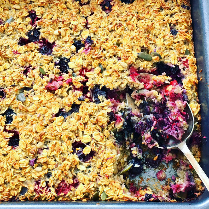 Baked berry coconut oatmeal recipe