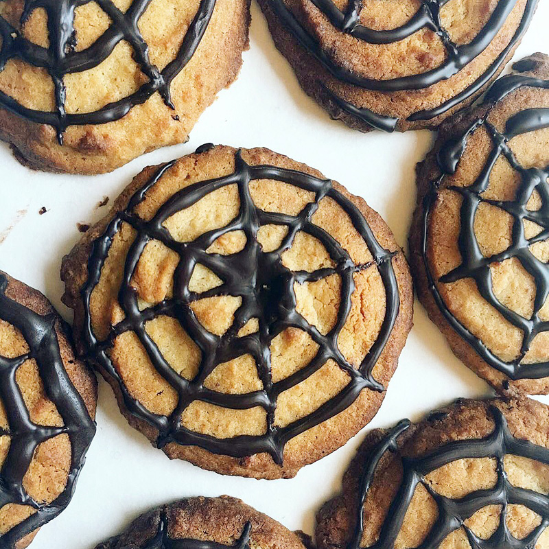 Halloween cobweb biscuit recipe