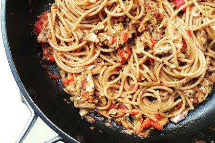 Sardine, lemon and garlic spaghetti recipe