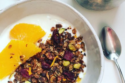 Cranberry, orange and pistachio granola recipe